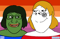 2soyjaks amphibian are_you_soying_what_im_soying colorlesspy(nameroach) couple flag:lesbian_pride_flag frog green_skin korg_(namefag) meta:namefags nas:pepe pepe_the_frog subvariant:female_markiplier subvariant:gapejak_female tengrism tvrkaryan variant:gapejak variant:markiplier_soyjak white_skin // 1296x858 // 41.5KB