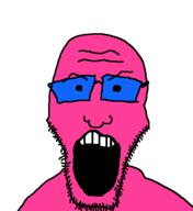 big_head big_mouth big_nose doll doll_(user) eyebrows glass glasses nuvariant nuvariants open_mouth soyjak_party stubble variant:paulogiajak wrinkle wrinkles // 508x553 // 4.9KB