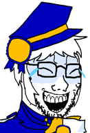 award awardsan closed_eyes clothes geg glasses hat kek laughing stubble troonslop variant:soyak white_hair // 931x1360 // 71.1KB