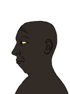 black_skin chopped chopped_ahh_nigga ear nigger recessed_jawline retrognathia side_profile subvariant:kuzjak_side variant:kuzjak weak_chin yellow_sclera // 810x1080 // 11.6KB