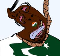 bloated brainlet brown_skin dead deformed distorted flag:india flag:pakistan hanging nigger paki pakistan queen_of_spades shitskin suicide tongue variant:bernd yellow_sclera yellow_teeth // 1677x1569 // 465.5KB