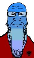albania blue_skin calm closed_mouth clothes glasses smile soyjak stretched_chin stubble variant:markiplier_soyjak // 492x836 // 55.6KB