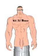 buff bwc clothes glasses incel incel_flag meta:pornographic_content penis subvariant:chudjak_front tattoo variant:chudjak // 1698x2311 // 1007.6KB