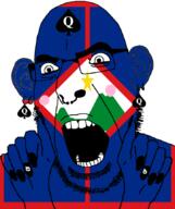 bbc blush country ear facial_mark flag flag:sint_eustatius forehead_mark glasses hair hand netherlands nose_piercing nose_ring open_mouth painted_nails queen_of_spades sint_eustatius soyjak star_(symbol) stubble subvariant:slutson subvariant:spadeson tattoo variant:cobson // 723x861 // 93.8KB