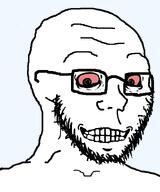 bloodshot_eyes closed_mouth crazed crazy glasses happy insane looking_at_you monochrome pupils sinister soyjak stubble subvariant:soyak_(crazed) template transparent_background variant:soyak // 665x800 // 53.8KB