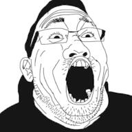 alternate clothes ear glasses hair markiplier mustache open_mouth stubble variant:markiplier_soyjak2 // 947x947 // 118.3KB