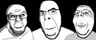3soyjaks alex_jones angry black_background glasses music mustache ominous rape_(tobacco) sound soyjak stubble subvariant:wholesome_soyjak variant:cobson variant:feraljak variant:gapejak video // 2022x857, 67s // 1.1MB
