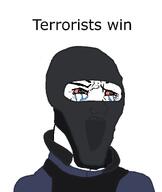 balaclava bloodshot_eyes counter_strike counter_terrorist crying frenchnigger gign kevlar navy open_mouth soyjak text variant:soyak white_background // 1100x1300 // 66.9KB
