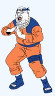 anime arm clothes ear full_body glasses headband jacket naruto_(series) ninja open_mouth sandals shoe soyjak stubble transparent transparent_background uzumaki_naruto variant:fatjak // 715x1242 // 287.9KB