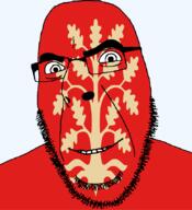 agder angry county flag flag:agder glasses hair looking_to_the_left norway smile soyjak stubble teeth thick_eyebrows transparent_background variant:cobson // 775x849 // 96.0KB