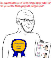 5soyjaks arm award balding blood closed_mouth ear flag:transgender_pride_flag glasses gun hair hand holding_object military_uniform morals nazism pink_hair pistol smile smug soyjak stubble text tranny variant:chudjak variant:smugjak variant:soyak // 582x661 // 52.2KB