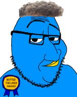 animated award blue_skin bot closed_mouth ext=gif eyebrows glasses raised_eyebrow series:x_inmigrants smile smug soyjak stubble twitter variant:smugjak xitter // 750x950 // 405.5KB