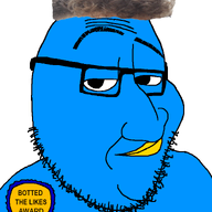 animated award blue_skin bot closed_mouth ext=gif eyebrows glasses raised_eyebrow series:x_inmigrants smile smug soyjak stubble twitter variant:smugjak xitter // 750x950 // 405.5KB