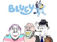 3soyjaks animal arm baby babyjak bald bible binky bluey clothes dog ear fedora glasses hair hugging leg lipstick low_resolution necktie pipe purple_hair smoke stubble suit tail text torso tranny variant:bernd variant:gapejak variant:protestantjak // 654x485 // 140.5KB