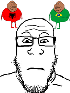 2024 3soyjaks brown_skin closed_mouth flag:albania flag:brazil glasses looking_at_you stubble subvariant:neutralplier variant:markiplier_soyjak variant:meximutt white_background // 600x800 // 139.5KB