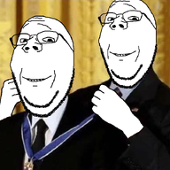 2soyjaks barack_obama clothes happy irl_background medal meme samefag soyjak stubble subvariant:wholesome_soyjak suit variant:gapejak // 1023x720 // 511.1KB