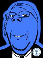 blue central_intelligence_agency clothes earpiece glasses glowing judaism mossad necktie smile soyjak stubble subvariant:wholesome_soyjak suit trend:glowie variant:gapejak // 600x800 // 93.7KB