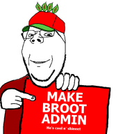 IT2GB broot campaign cap clothes fact_sign finger glasses hand hat leaf pointing protest red_shirt series:administ_soyjaks smile stubble subvariant:wholesome_soyjak text variant:gapejak // 673x762 // 42.4KB