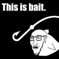 bait black_background fish glasses looking_to_the_left meta:low_resolution open_mouth scared soyjak stubble subvariant:soyak_(concerned) text variant:soyak // 255x255 // 16.4KB