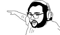 arm beard clothes ear glasses hair headphones open_mouth pointing variant:willjak // 824x480 // 34.1KB