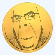 animated cafe_coin coin glasses gold smile soyjak soyjak_cafe spinning stubble variant:cobson // 500x500 // 797.4KB