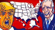 alabama alaska arizona arkansas blue_eyes blue_tie california colorado connecticut costume country delaware donald_trump florida georgia_(us_state) hawaii idaho illinois indiana iowa joe_biden kansas kentucky louisiana maine map maryland massachusetts michigan minnesota mississippi missouri montana nebraska nevada new_hampshire new_jersey new_mexico new_york north_america north_carolina north_dakota ohio oklahoma open_mouth orange_hair oregon pennsylvania pointing president red_tie rhode_island smile south_carolina south_dakota soy_parody soyjak tennessee texas united_states utah variant:two_pointing_soyjaks vermont virginia washington welcome_to west_virginia white_hair wisconsin wow_mao wyoming // 1080x602 // 272.5KB