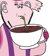 angel_dust closed_mouth cup drinking ear faggot gay hazbin_hotel holding_object looking_at_you pink_hair purple_eyes straw stubble subvariant:impdrink variant:impish_soyak_ears // 450x500 // 98.0KB