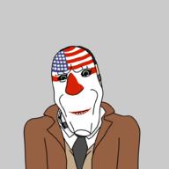 american_flag clothes clown flag:united_states mask payday soyjak united_states variant:markiplier_soyjak // 1000x1000 // 133.5KB