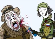 2soyjaks american_flag bandana battlefield battlefield_4 blood bloodshot_eyes blowtorch burning camo clothes engineer face_paint fire glasses gynaecomastia hat headphones holding_object improved kuz microphone muscles muscular_male open_mouth parody recon roasting russia russian_flag seething soldier soldiers subvariant:chainsaw_bernd united_states variant:bernd variant:kuzjak video_game yellow_teeth zigger // 1235x872 // 386.8KB