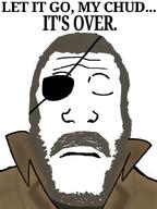big_boss closed_eyes eyepatch grey_hair its_over meta:dailyjak metal_gear sad soyjak text variant:markiplier_soyjak // 600x800 // 177.2KB