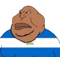 brown_skin closed_mouth countrywar fat flag flag:nicaragua nicaragua obese soyjak stubble variant:meximutt // 888x849 // 33.2KB