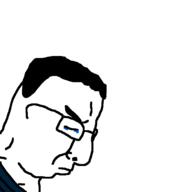 closed_mouth clothes crying frown glasses hair redraw sad side_profile soyjak template variant:chudjak // 659x692 // 14.4KB