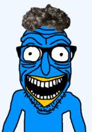 beak bird blue_skin glasses open_mouth series:x_inmigrants smile stubble teeth twitter variant:rickjak zoomer_hair // 829x1200 // 137.4KB
