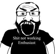 clothes enthusiast glasses open_mouth shit_not_working stubble subvariant:science_lover text variant:markiplier_soyjak // 800x789 // 30.5KB