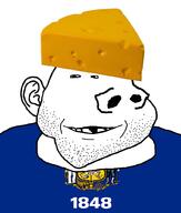 1848 cheese_hat deformed ear flag flag:wisconsin large_nose no_eyebrows smile soyjak stubble subvariant:arkansasjak variant:impish_soyak_ears wisconsin // 868x1023 // 185.9KB