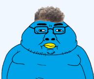 beak bird blue_skin glasses mutt series:x_inmigrants stubble subvariant:tongamutt transparent_background variant:chudjak variant:meximutt xitter zoomer_hair // 1091x916 // 154.4KB