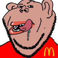 amerimutt animated brown_skin clothes ear licking_lips lips looking_at_you mcdonalds mutt open_mouth raised_eyebrow red_shirt saliva soyjak stubble subvariant:impish_amerimutt tongue transparent_background variant:impish_soyak_ears // 608x652 // 60.9KB