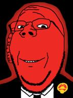 china clothes communist_party_of_china earpiece glasses glowing necktie red smile soyjak stubble subvariant:wholesome_soyjak suit trend:glowie variant:gapejak // 599x800 // 60.5KB