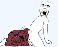 angry arm ass glasses hand leg meta:pornographic_content nsfw open_mouth penis prolapse soyjak stubble variant:cobson // 2678x2186 // 380.5KB