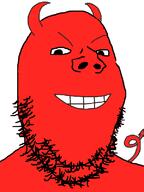 demon evil horn red smile soyjak stubble tail variant:gapejak // 600x800 // 47.6KB