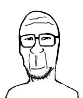 bald beard glasses smirk subvariant:proto_mulletjak variant:mulletjak // 700x821 // 13.3KB