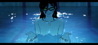 anime avengers drawn_background female femjak glasses green_eyes half_naked looking_at_you meta:barely_a_soyjak necklace pool reflection shading smile swimming swimming_pool variant:soytan water woman 💎💎💎gemerald_comment_section💎💎💎 // 5736x2640 // 8.3MB
