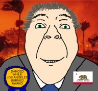 award california clothes fire flag:california front_facing gavin_newsom governor grey_hair hair los_angeles necktie suit variant:bernd wildfire // 1200x1125 // 832.6KB
