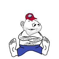 arkansas cap clothes deformed ear flag:arkansas foot hairy hat no_eyebrows shorts smile soyjak stubble subvariant:arkansasjak variant:impish_soyak_ears // 500x500 // 24.8KB