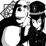Kabyle Kabyle_Sun amazigh anime anime_female eyebrows eyeglasses jewish_nose jews rape red_eyes stubble subvariant:hornyson tomoko variant:cobson yellow_teeth // 1000x1000 // 292.2KB