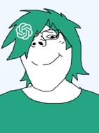 artificial_intelligence chatgpt closed_mouth female glasses openai robot smile soyjak subvariant:terryjak wholesome // 870x1174 // 40.3KB