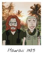 2soyjaks arm beard beard_(hotline_miami) blond closed_eyes closed_mouth clothes ear friendship glasses green_eyes hair hand hotline_miami jacket_(hotline_miami) orange_hair peace_sign photo smile soyjak subvariant:chudjak_front text variant:chudjak variant:feraljak video_game yellow_hair // 1024x1365 // 311.3KB