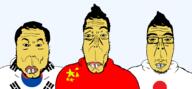 asia asian buck_teeth china flag flag:china flag:japan flag:south_korea hair japan korea neutral south_korea subvariant:asiamutt subvariant:koreamutt variant:markiplier_soyjak yellow_skin // 1900x877 // 131.4KB