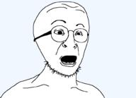 glasses open_mouth soyjak stubble template transparent_background variant:turtlejak // 992x717 // 13.7KB