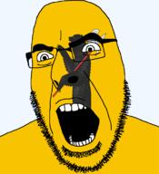 arm axe bear flag full_head glasses hair looking_to_the_right oblast open_mouth russia soyjak stubble teeth text transparent transparent_background variant:cobson yaroslavl_oblast // 721x789 // 71.8KB